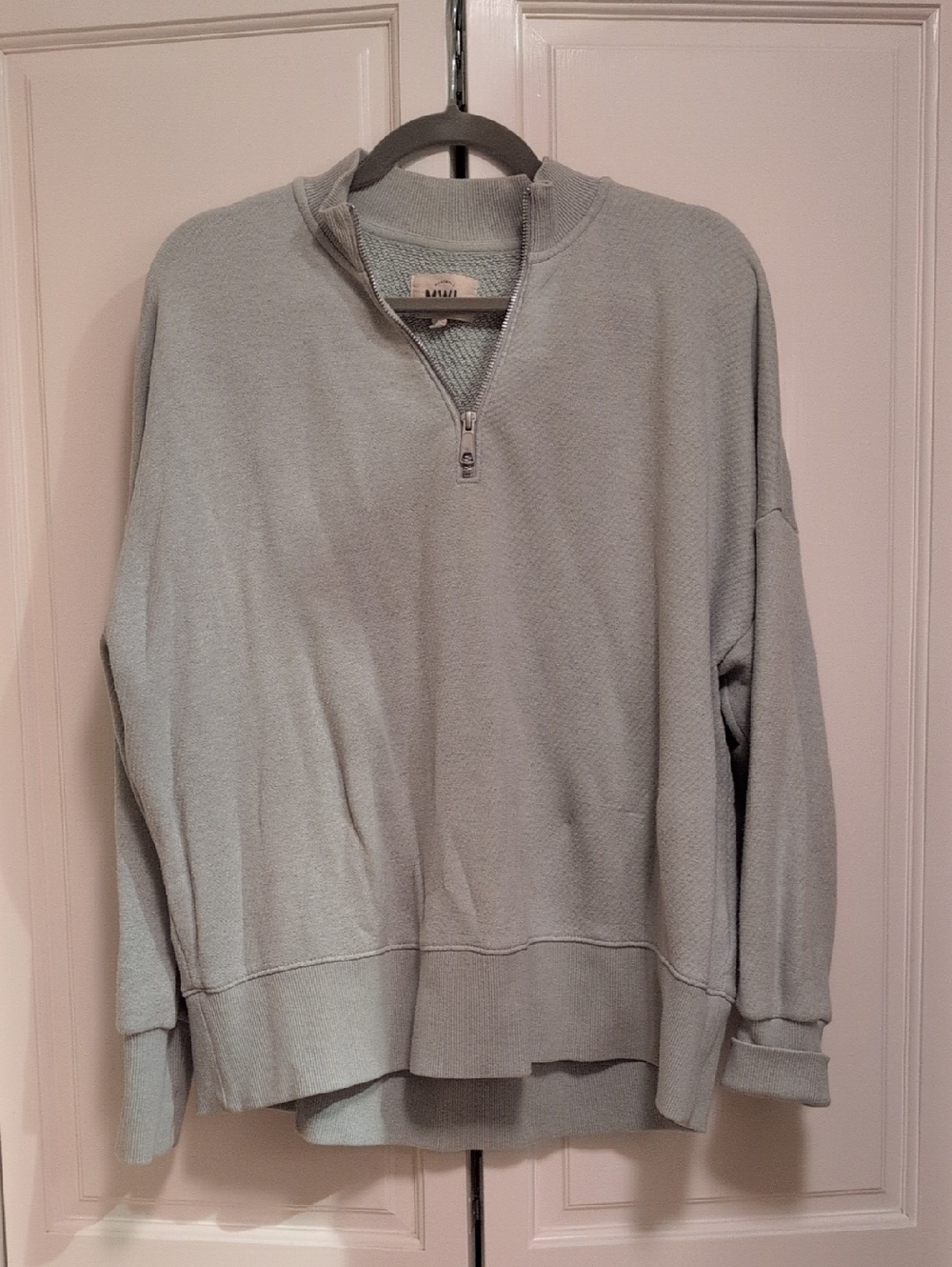 Madewell MWL Light Mint Green Zip Pullover